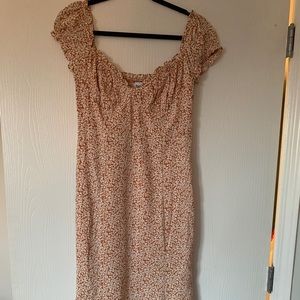 PRINCESS POLLY ORANGE FLORAL MIDI DRESS